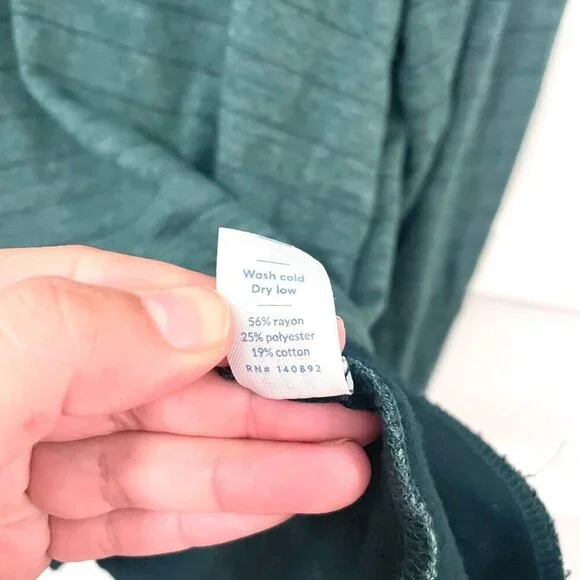 Marine Layer Double Knit Henley Long Sleeve in Green/Blue Stripe Size M - Picture 5 of 6